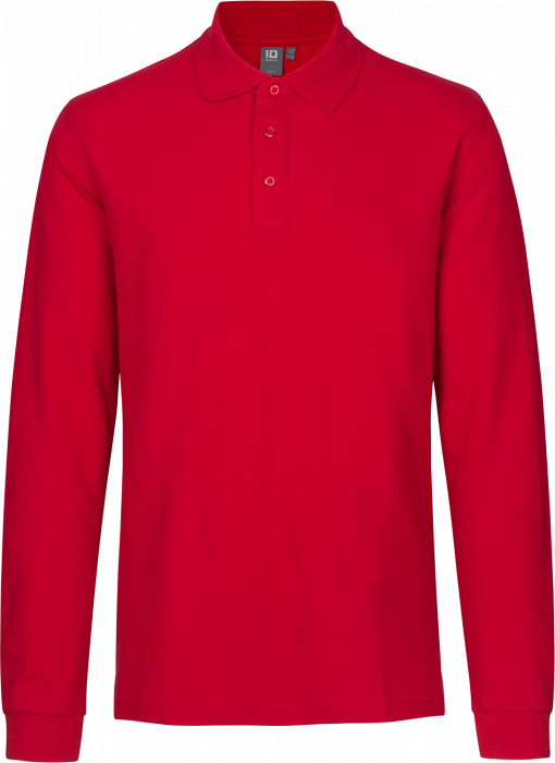 ID - Long-Sleeved Polo Shirt Stretch - Red
