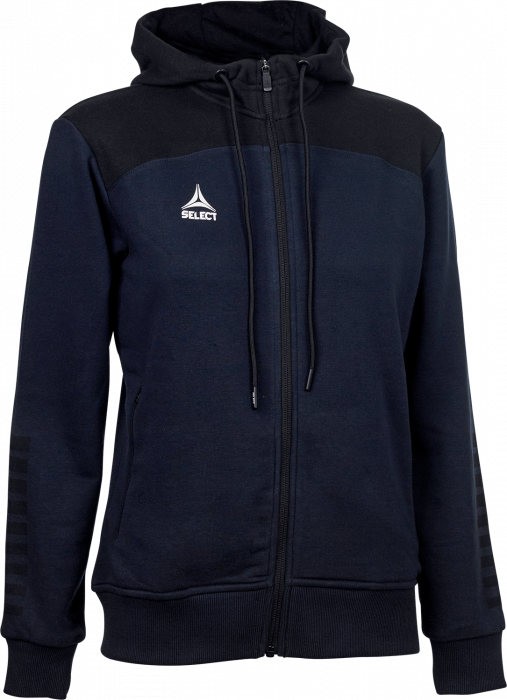 Select - Oxford Zip Hoodie Women - Blu navy & nero